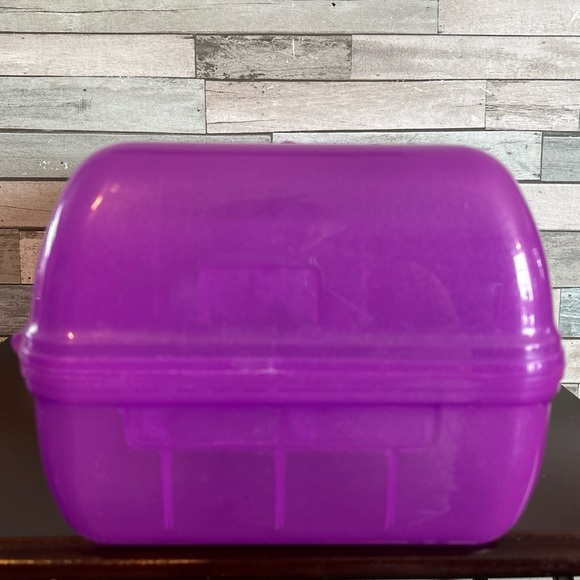 Caboodles On The Go Girl Makeup Beauty Case w/Mirror Purple Sparkles Lips Logo - Picture 3 of 10